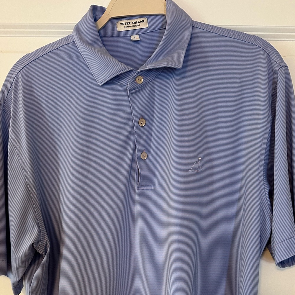 Peter Millar x Vineyard Golf Club Men's Blue Polo Shirt